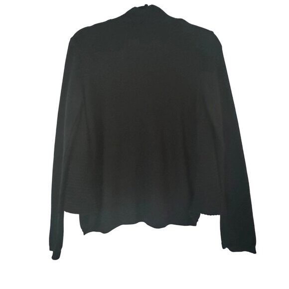 Chico's Black Open Front Cardigan Sweater Women's Cotton/Rayon Blend, Size 0 - Picture 2 of 7